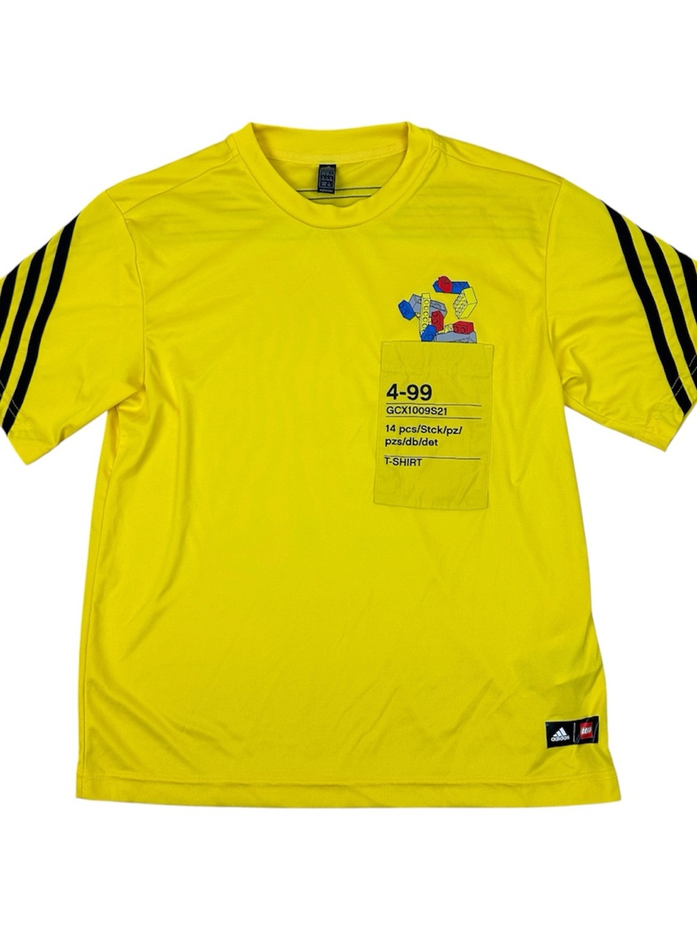 adidas x Lego Kids Yellow Short Sleeve Graphic Pocket Tee